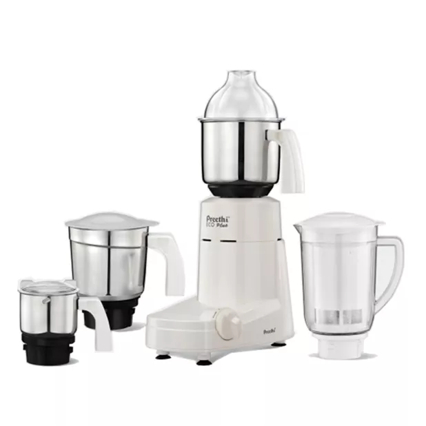 Preethi Eco Plus MG 157 mixer grinder, 750 watt, 4 jars includes Super  Extractor juicer Jar , White – Lucky Bee