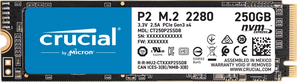 Buy Crucial, P2 Internal SSD, 250GB, PCIe M.2 2280