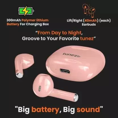 Tunez Elements E11 True Wireless Earbuds Pink