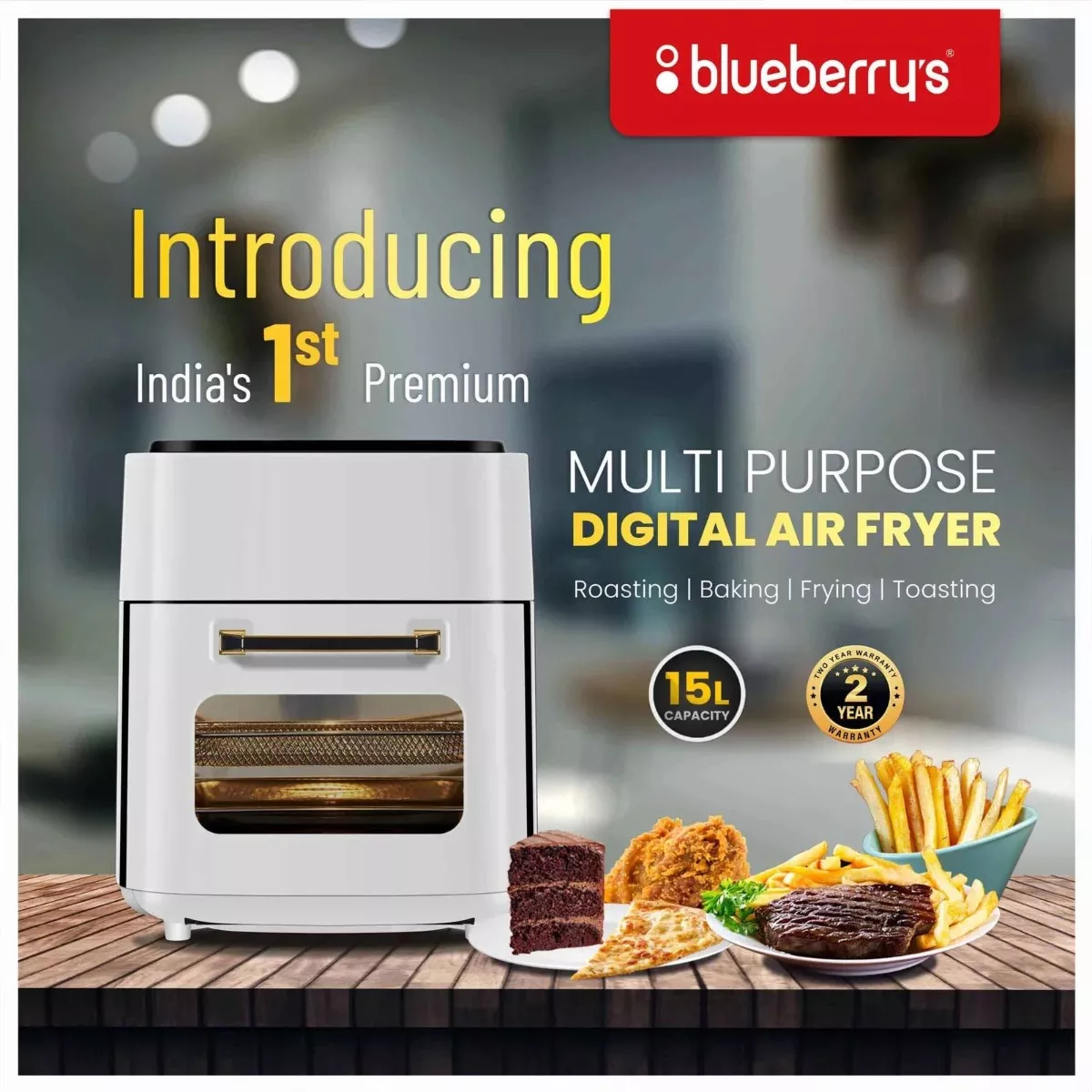 Blueberry Air Fryer AROMA 15L