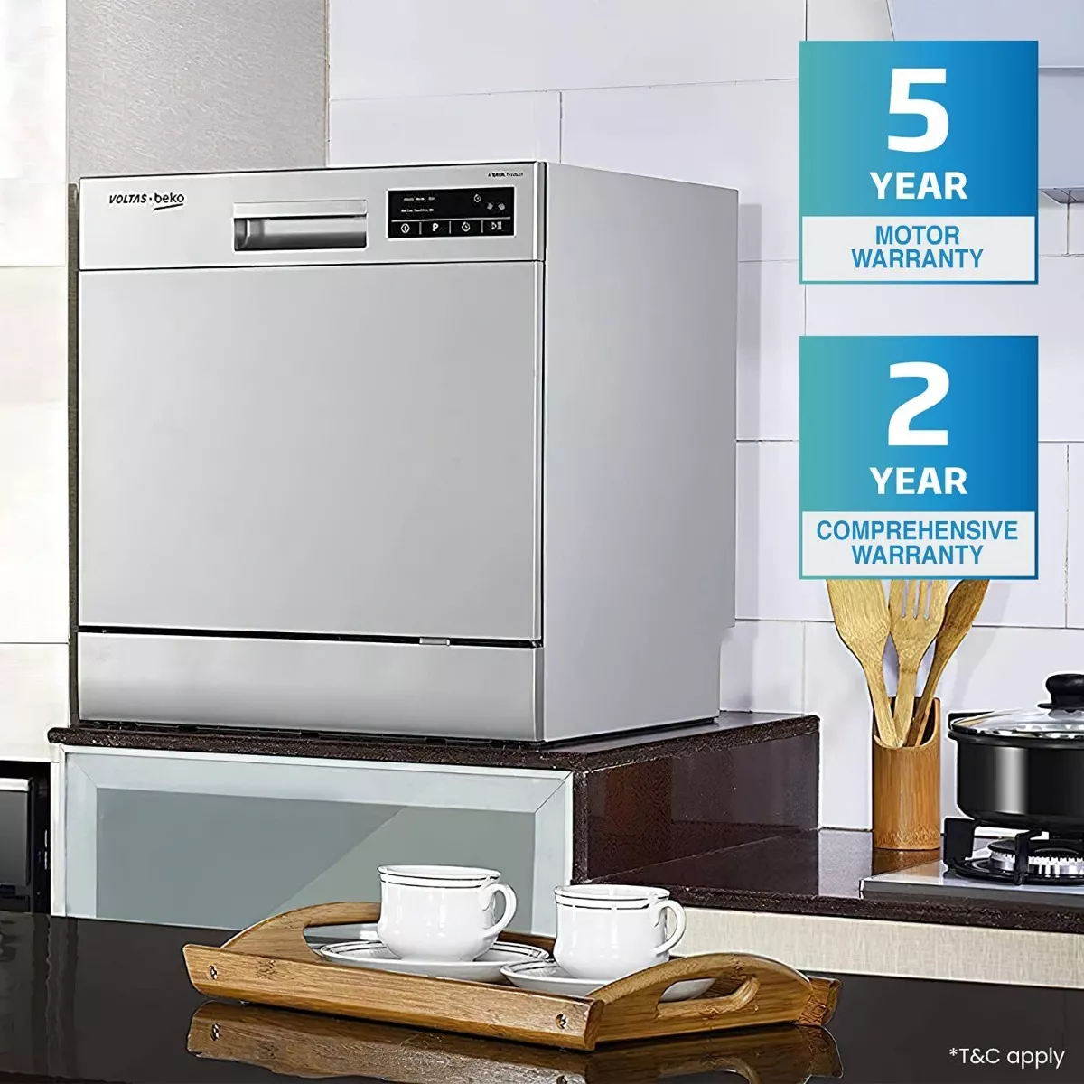 Buy Voltas Beko 8 Place Settings Table Top Dishwasher DT8S