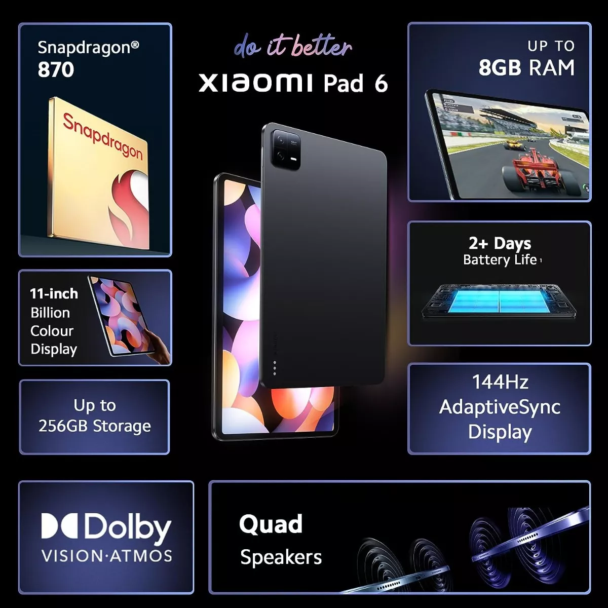 Tablet Pad 6 Xiaomi 11'' 8gb 256gb 13mp+8mp.