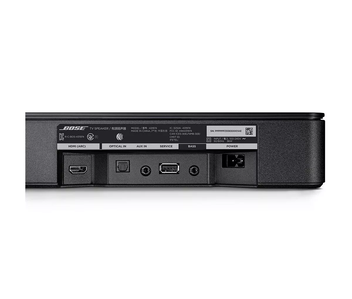 Bose TV Bluetooth Soundbar Black Mono Channel