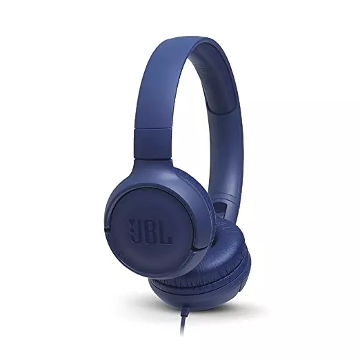 Buy JBL Tune 500 Wired On Ear Headphone with Mic Blue at the Best Price in India