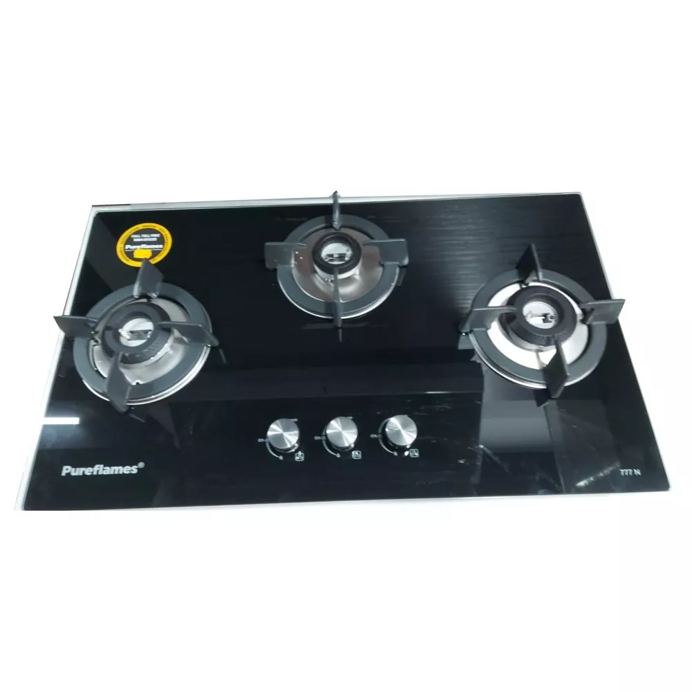 Buy Pureflames Glasstop Automatic Hob 777N 3 Burner Black at the Best Price in India