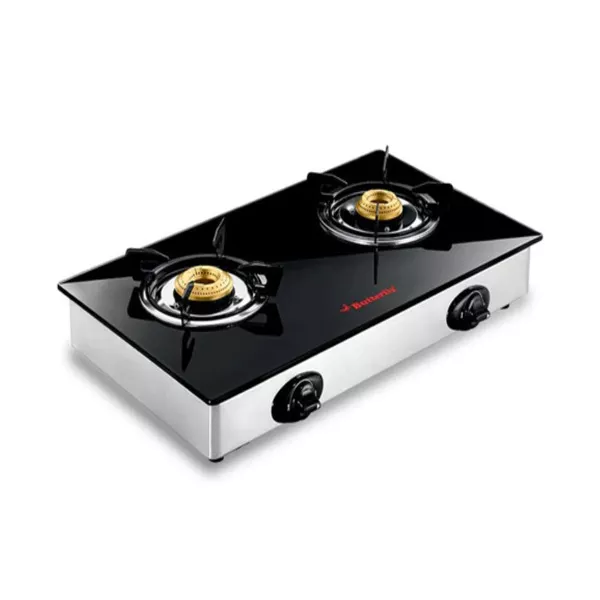 Butterfly 2 burner glass top gas stove price hot sale