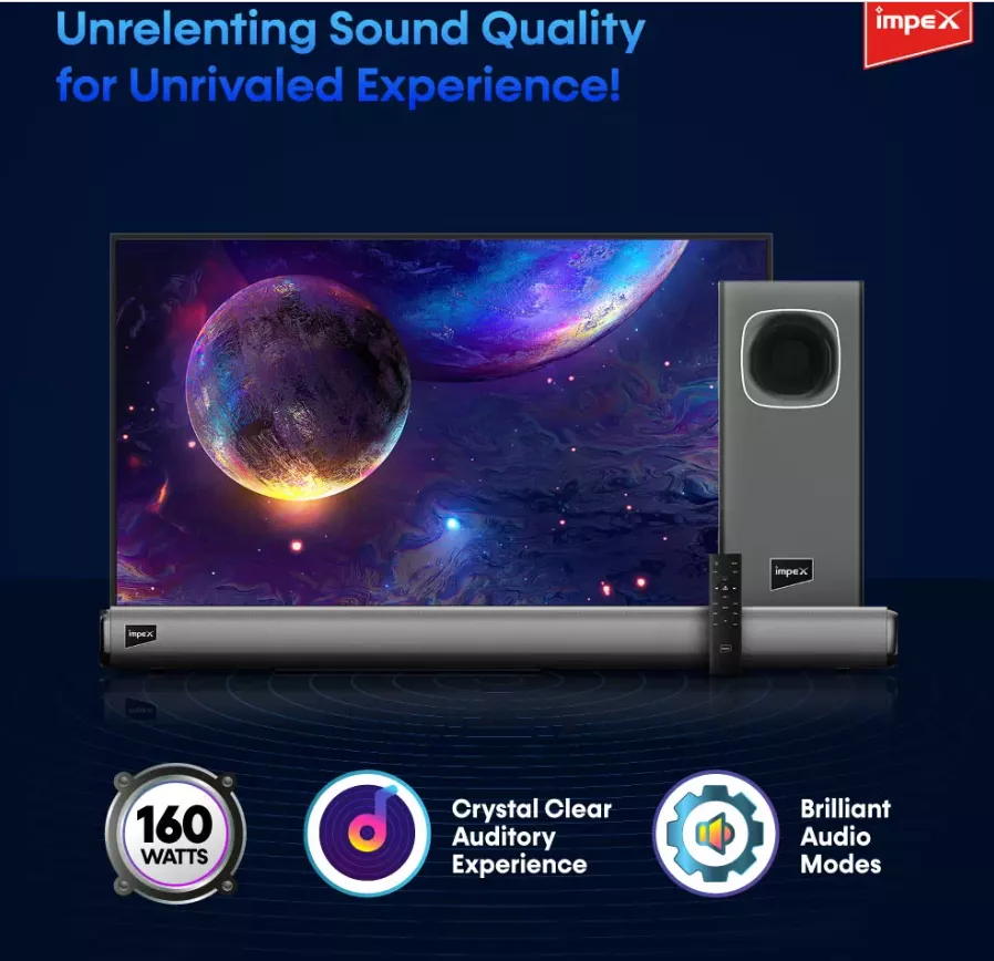 Buy Impex 2.1 Ch Multimedia Soundbar Beat beam SB8500 at the
