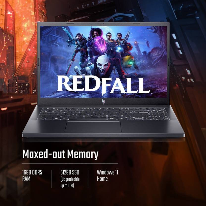 Acer Nitro V AMD Ryzen Hexa Core 6600H (16 GB/512 GB SSD/Windows 11  Home/6 GB Graphics/NVIDIA GeForce RTX 3050) ANV15-41-R8G0 Gaming Laptop (16 