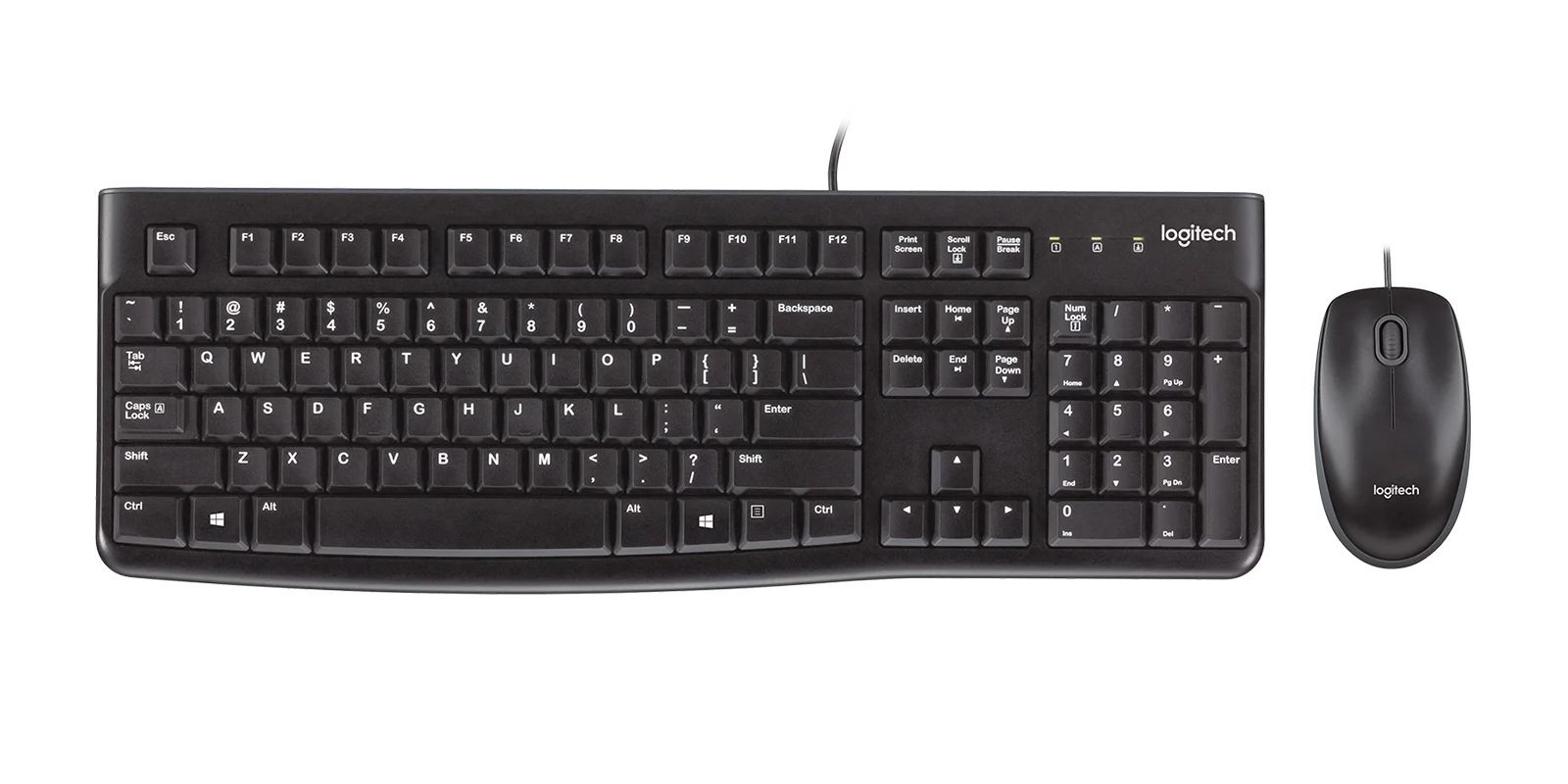 Logitech MK120 Wired Keyboard And Mouse Combo Black