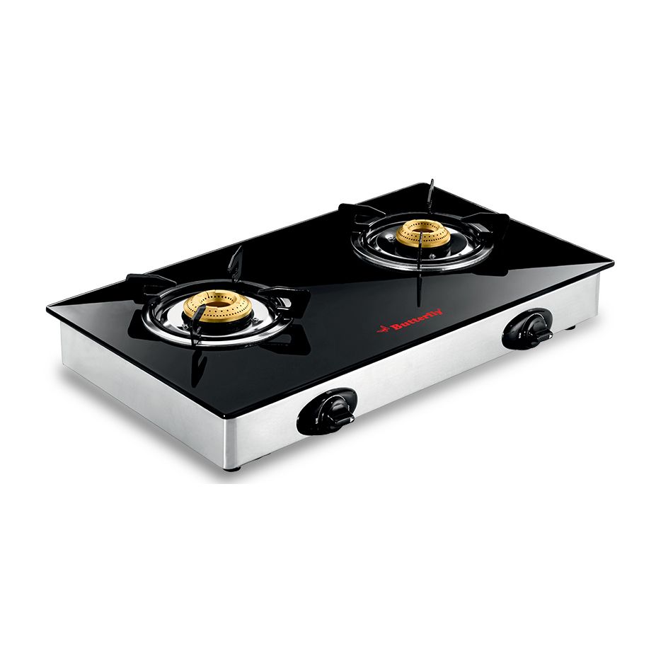 butterfly duo 2b glass top gas stove