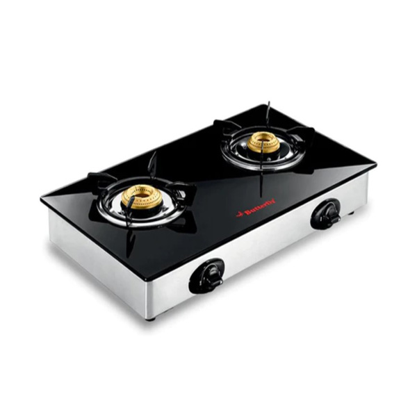 Buy Butterfly Radiant 2 Burner Jumbo Glass Top Gas Stove,Black at