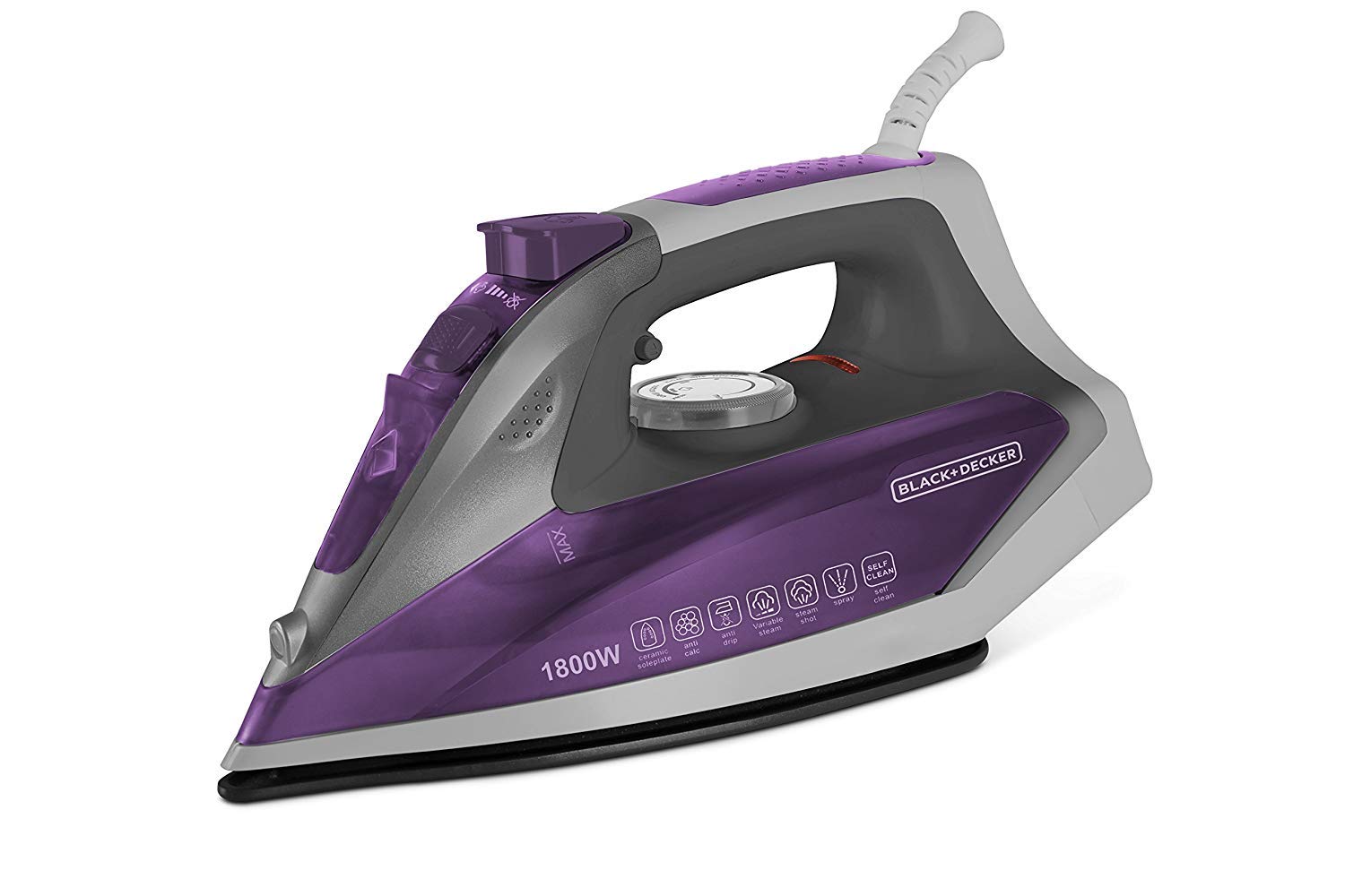 Buy Black Decker Steam Iron Box 1800 Watt Purple at the