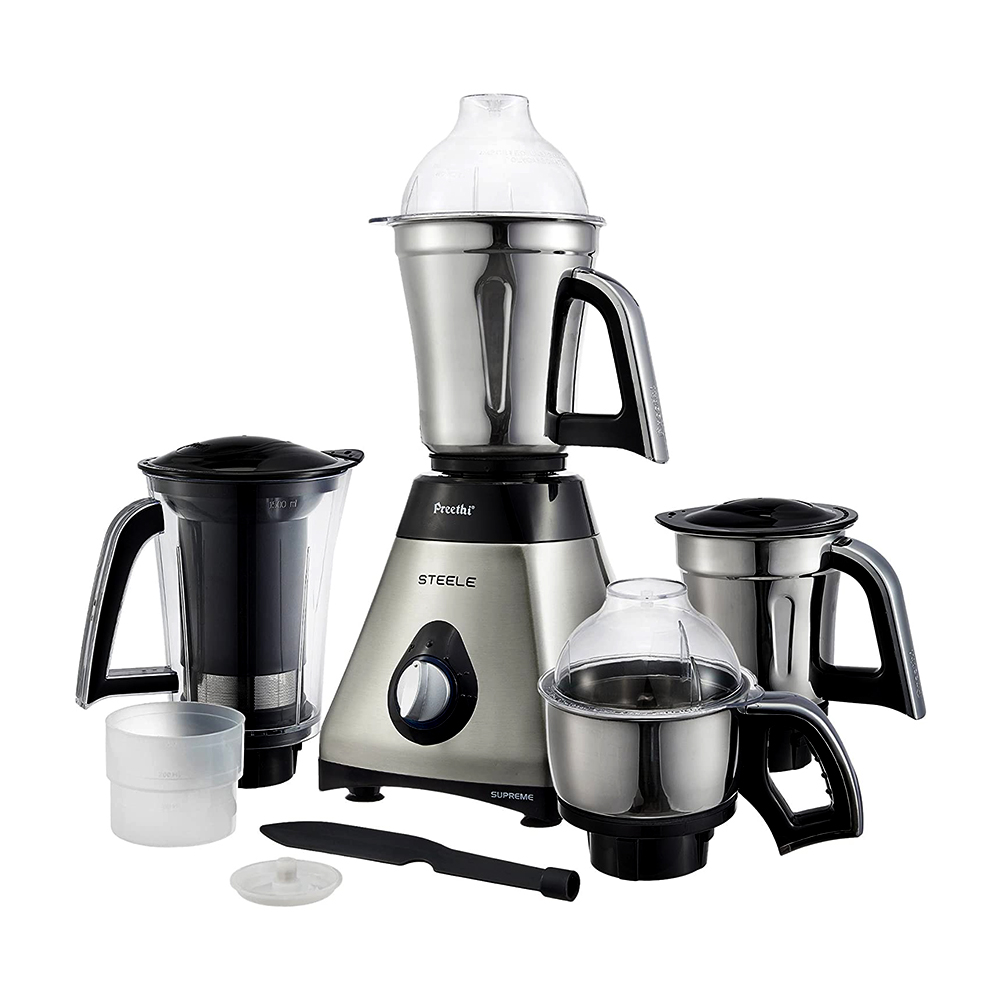 Buy Preethi Steele Supreme Mixer Grinder 750 Watt | 4 Jars