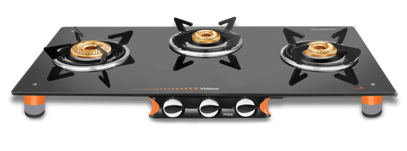 vidiem glass top gas stove 2 burner