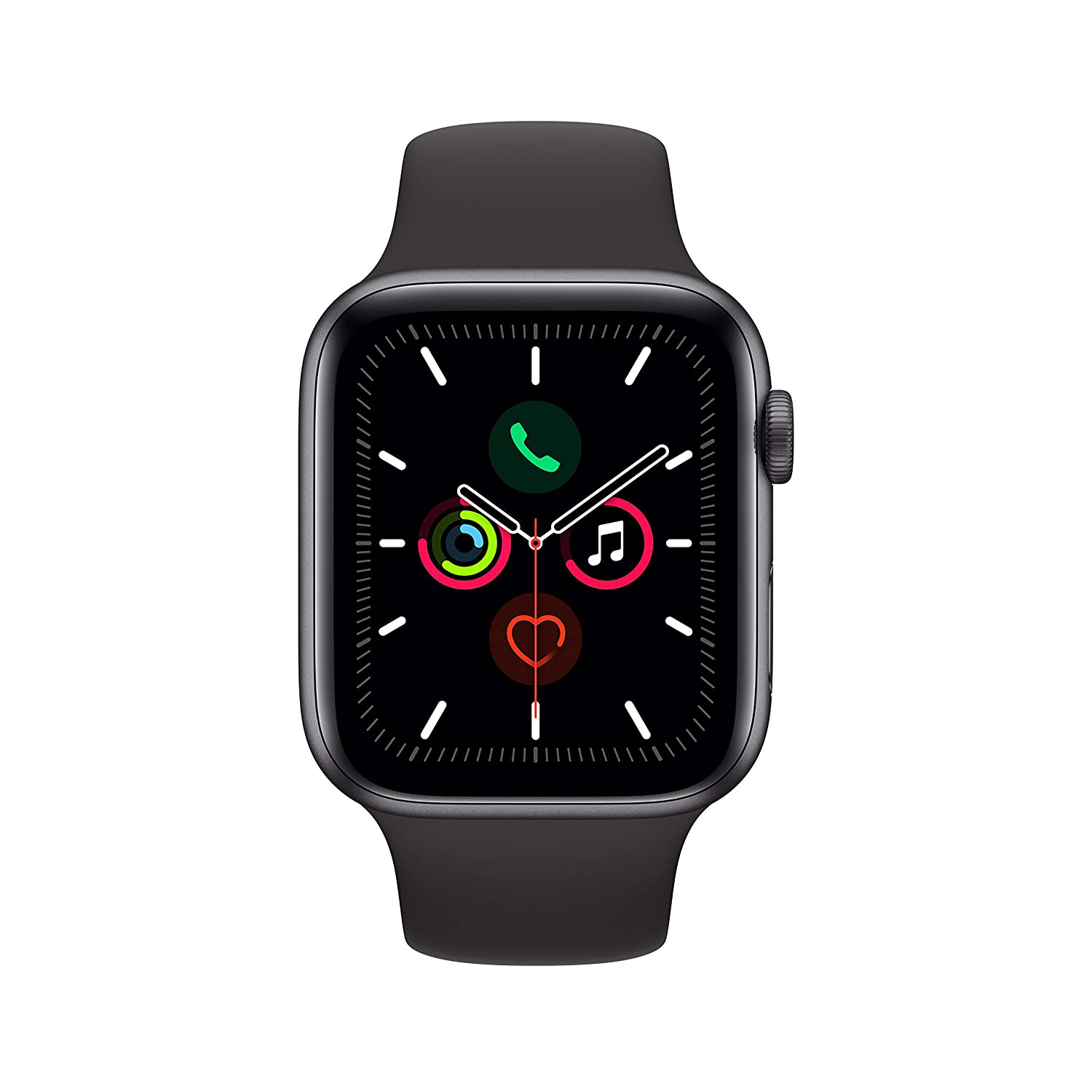 Buy Apple Watch Series 5 GPS 44 mm Aluminium Case with Black Sport 
