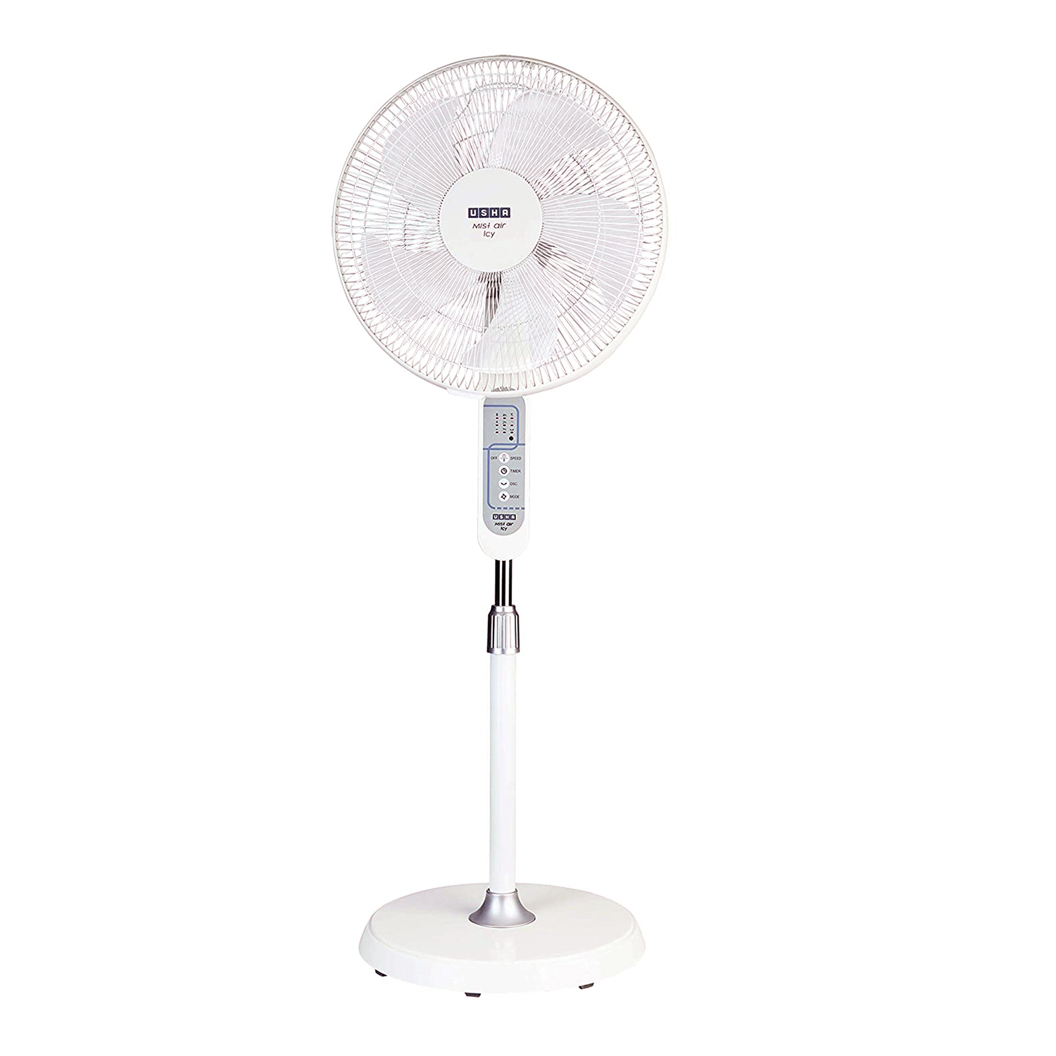 Buy Usha MIST AIR ICY REMOTE 400 mm 5 Blade Pedestal Fan (White) at the